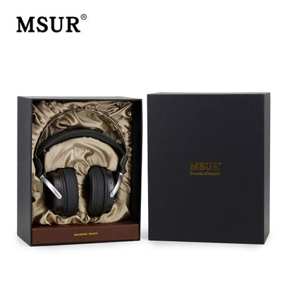 New Original MSUR N650 Wooden Metal Hifi Music DJ Headphone Headset Earphone With Beryllium Alloy Driver Portein Leather