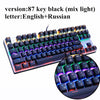 METOO ZERO Gaming Mechanical Keyboard Blue/Black/Red Switch Anti-ghosting Backlight Teclado Wired USB for Gamer Russian/English