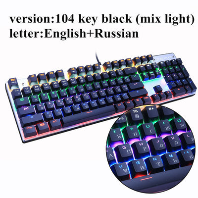 METOO ZERO Gaming Mechanical Keyboard Blue/Black/Red Switch Anti-ghosting Backlight Teclado Wired USB for Gamer Russian/English