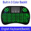 7 color backlit i8 Mini Wireless Keyboard 2.4ghz English Russian 3 colour Air Mouse with Touchpad Remote Control Android TV Box