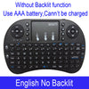 7 color backlit i8 Mini Wireless Keyboard 2.4ghz English Russian 3 colour Air Mouse with Touchpad Remote Control Android TV Box