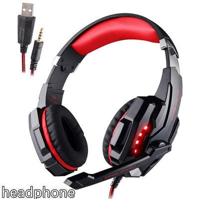 KOTION EACH  Gaming Headset game Headphones Deep Bass Stereo Earphone with LED light  Microphone mic for PC Laptop PS4 Xbox