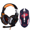 KOTION EACH Gaming Headphone Headset Deep Bass Stereo LED with microphone +Gaming Optical USB Mouse Pro Gamer Game Mice DPI gift