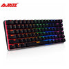 Ajazz AK33 82 keys mechanical keyboard RGB backlight Russian / English layout, blue / black switch gaming keyboard