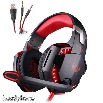 KOTION EACH  Gaming Headset game Headphones Deep Bass Stereo Earphone with LED light  Microphone mic for PC Laptop PS4 Xbox