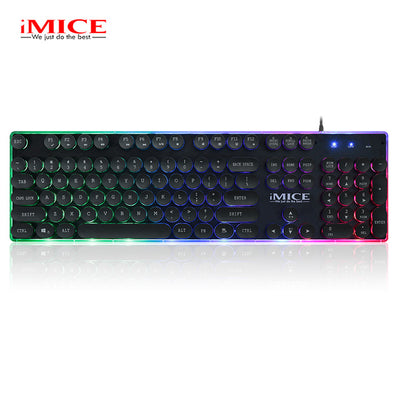 iMice Gaming Keyboard Steam Punk 104 Keys Backlit Keyboards Wired USB Waterproof Mechanical Feeling Steam Punk Gamer Keyboard