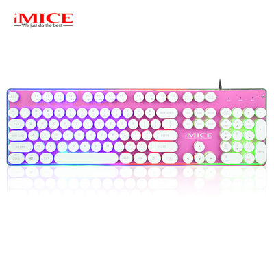 iMice Gaming Keyboard Steam Punk 104 Keys Backlit Keyboards Wired USB Waterproof Mechanical Feeling Steam Punk Gamer Keyboard