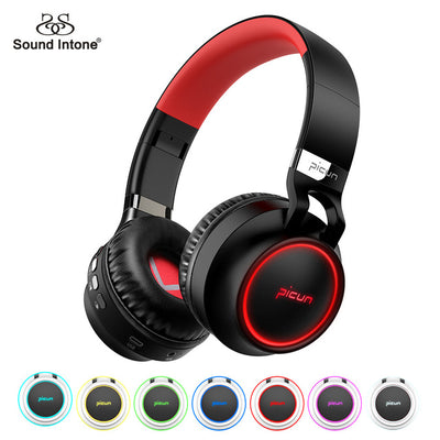 Sound Intone P60 Bluetooth Headphone Bass Wireless Headphones 7 Colors Glow With MIC Support TF Card For Phone Xiaomi iPhone PC