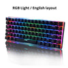 Ajazz AK33 82 keys mechanical keyboard RGB backlight Russian / English layout, blue / black switch gaming keyboard